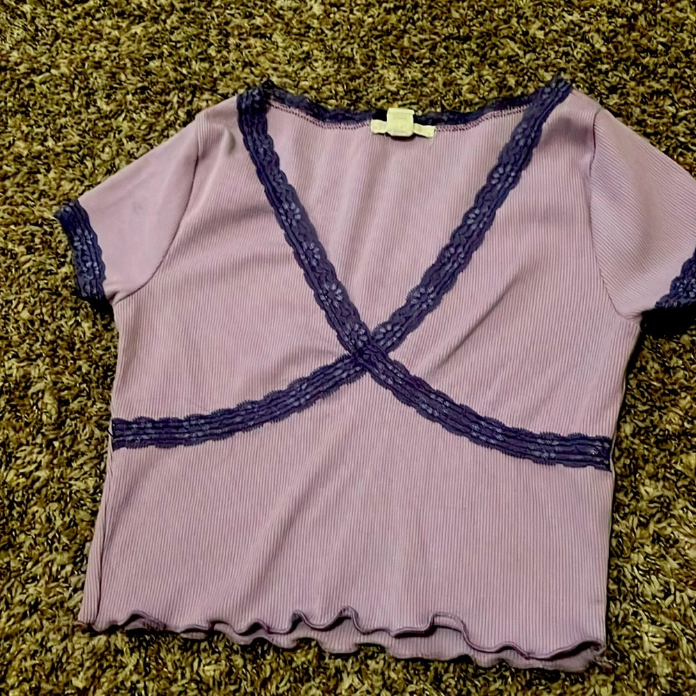 purple crop top